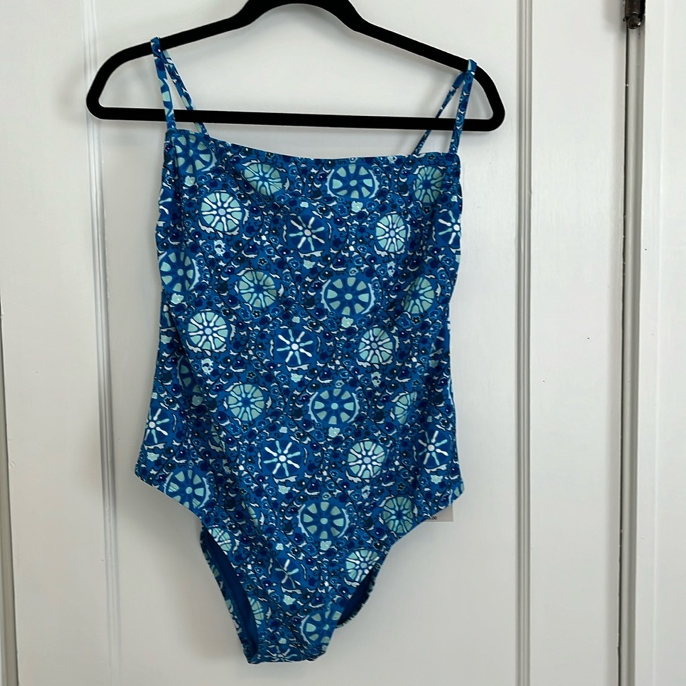 Rhode for Target blue zinnia floral print swimsuit